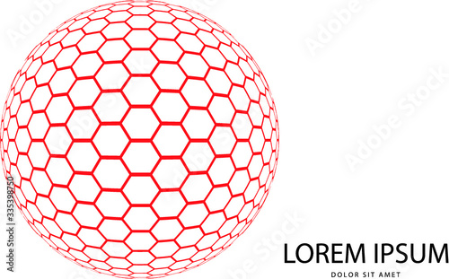Abstract 3d red globe logo in vector format. Can be used in branding or different graphic design layouts