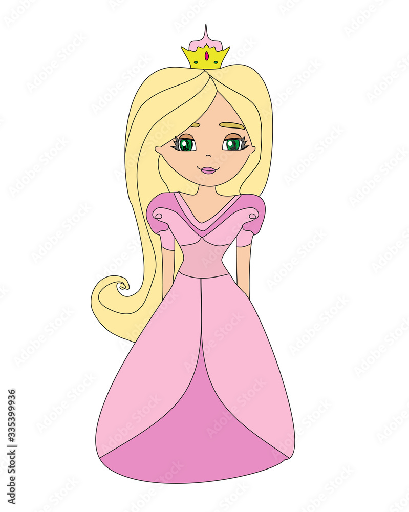 cute little princess - doodle illustration