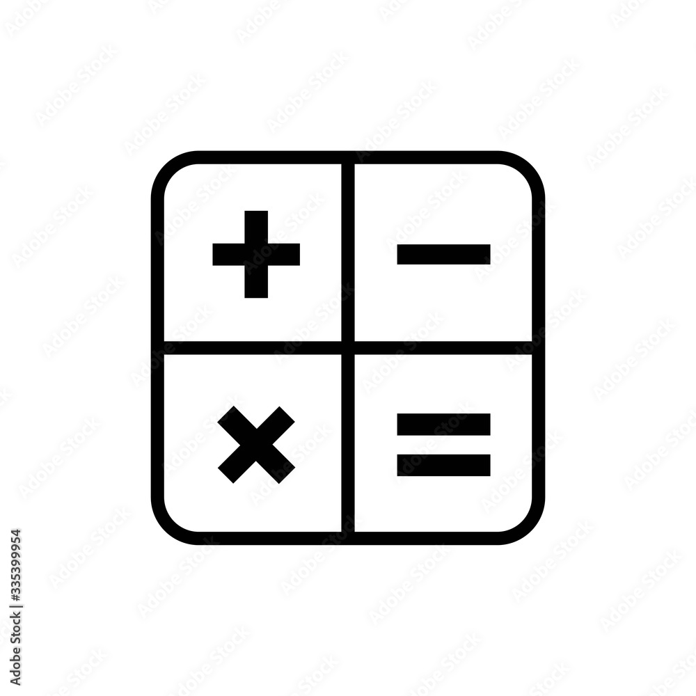 Operator math icon or education math. Element symbol off add, minus, multiple, equals isolated on white background. Simple illustration of operator math can be used for web, logo, mobile app Operator math icon or education math. Element symbol off add, minus, multiple, equals isolated on white background. Simple illustration of operator math can be used for web, logo, mobile app