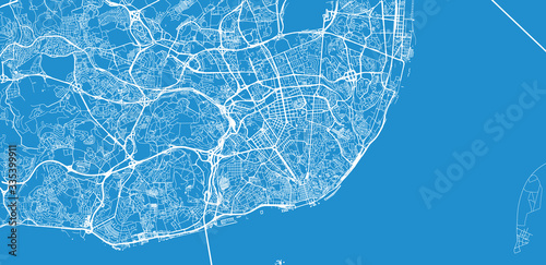 Urban vector city map of Lisbon, Portugal
