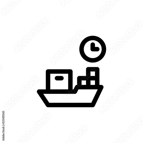 Package Shipping Delayed Unboxing Outline Icon Vector Illustration
