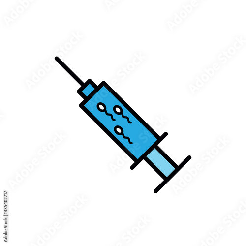 artificial insemination line icon, vector illustration