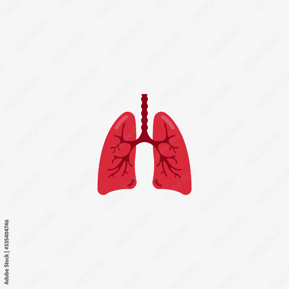 Lungs flat icon. Vector thin pictogram of human internal organ. Lungs flat icon. Vector thin pictogram of human internal organ.