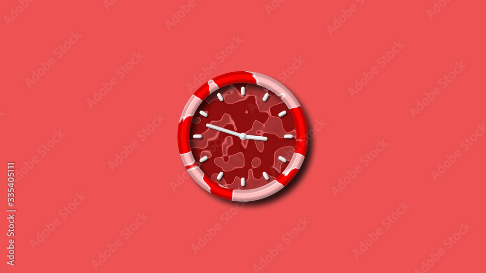 Amazing red clock icon,3d wall clock on red background,creative design 3d clock icon Amazing red clock icon,3d wall clock on red background,creative design 3d clock icon