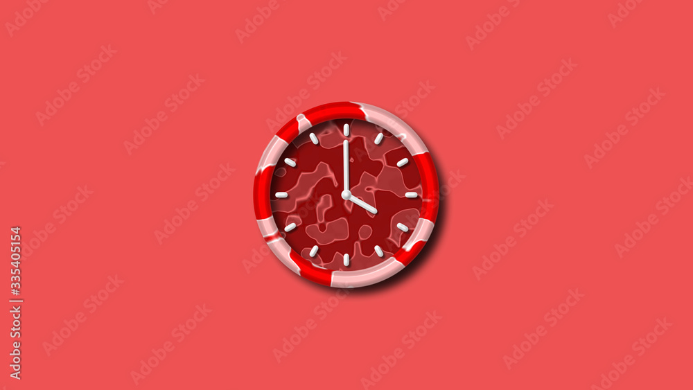 Amazing red clock icon,3d wall clock on red background,creative design 3d clock icon Amazing red clock icon,3d wall clock on red background,creative design 3d clock icon