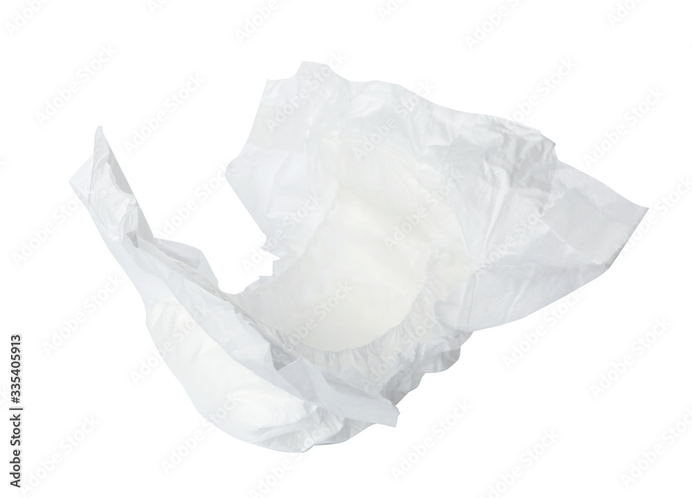 Single disposable baby diaper isolated on white Single disposable baby diaper isolated on white