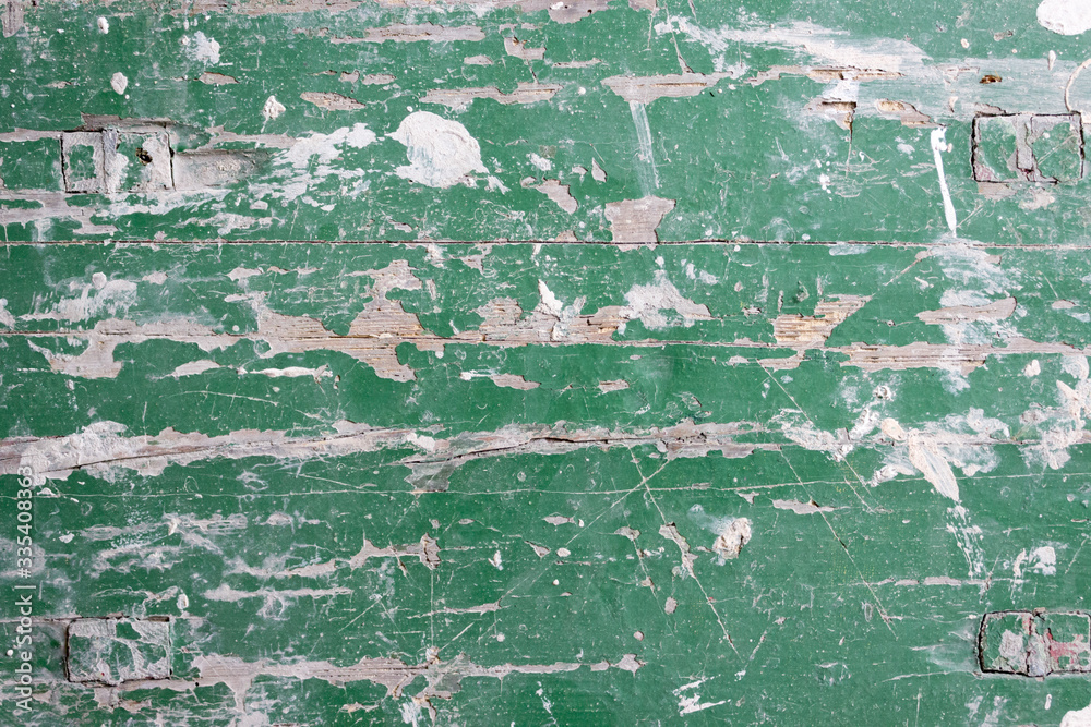 Fototapeta premium Wood cracked paint texture, background