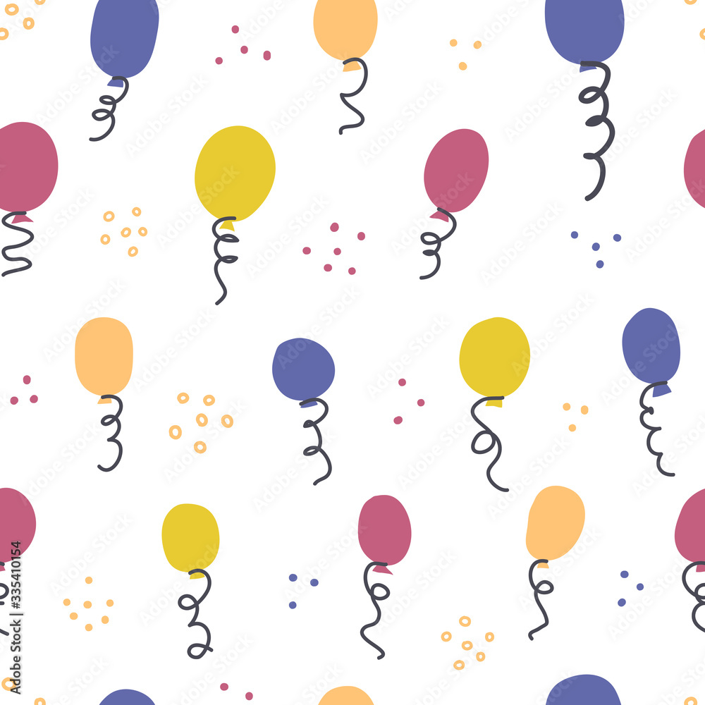 Seamless pattern with balloons.