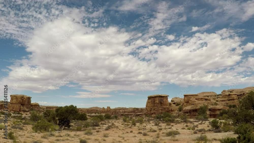 Panning time lapse at Big Spring Canyon Overlook, Canyonlands National Park, Island in the Sky District, utah. Camera panning from left to right. Panning time lapse at Big Spring Canyon Overlook, Canyonlands National Park, Island in the Sky District, utah. Camera panning from left to right.