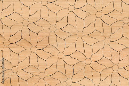 Abstract paneling pattern - seamless background, wood wall, decorative textures, natural structure, Interior Design wallpaper. Continuous replication- 3d illustration 