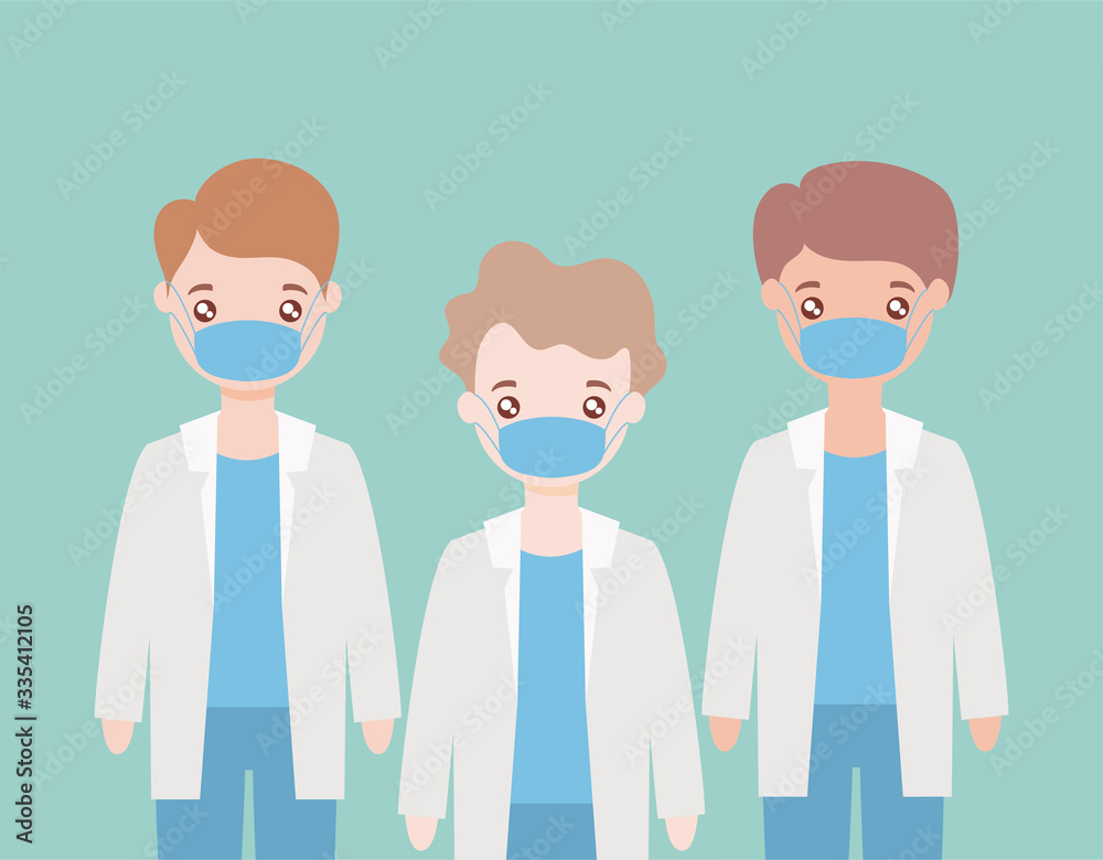 doctors men standing, medical team with medical mask doctors men standing, medical team with medical mask