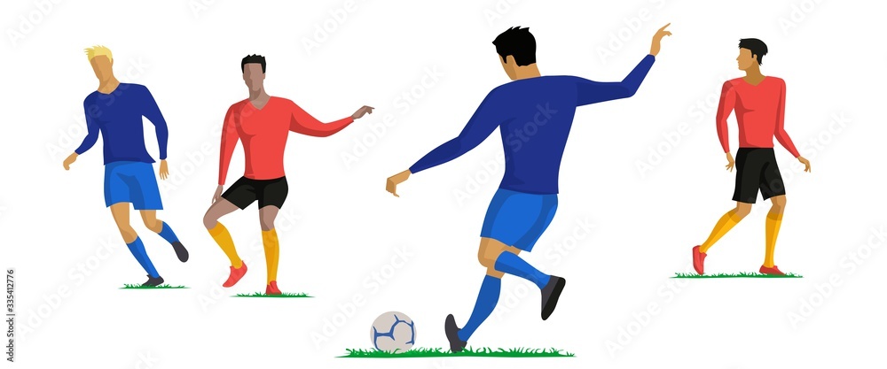 young people playing football. young people playing football.
