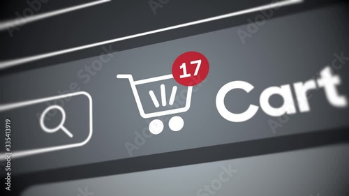 Online shopping, close-up on conceptual web store page.