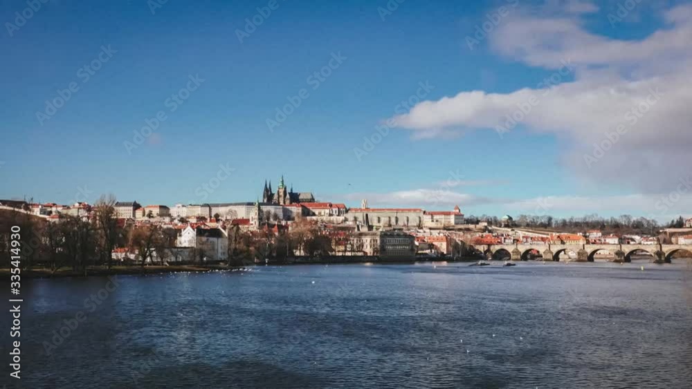 Timelapse, Panorama of winter prague Timelapse, Panorama of winter prague