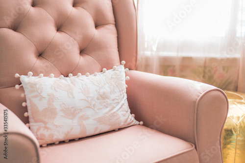 Pink Chair in nursery 