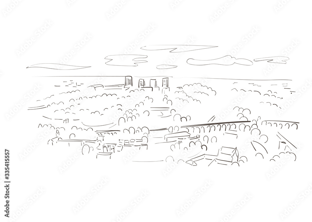 Luxembourg Europe vector sketch city illustration line art Luxembourg Europe vector sketch city illustration line art