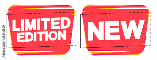 Limited Edition and New, bubble banners design template, app icons, vector illustration