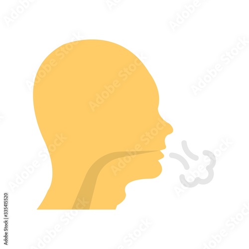 Coughing icon in flat style. Modern medical and illness sign. Sore throat sign.