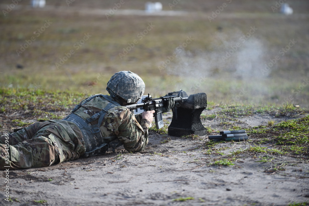 soldier training with weapon on range soldier training with weapon on range