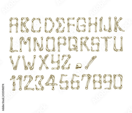 骨文字_アルファベット・数字 [Bone Typeface]