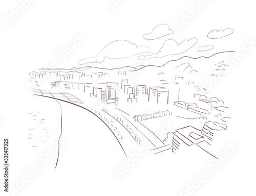 Vlore Albania Europe vector sketch city illustration line art photo