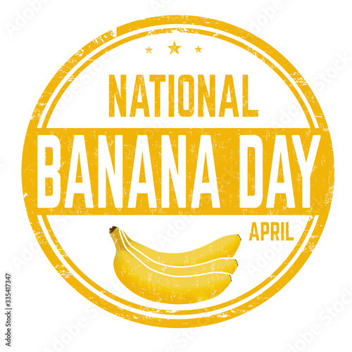 National banana day grunge rubber stamp