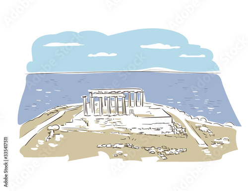 Athens Greece Europe vector sketch city illustration line art