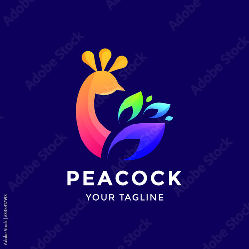 modern awesome peacock logo for any related business	