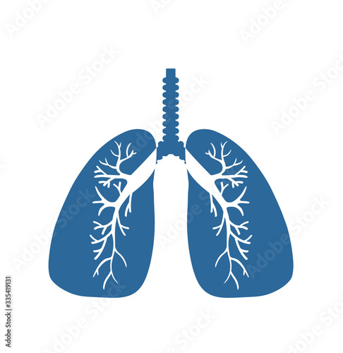 Lung Logo Template vector symbol nature. vector human lungs flat icon isolated on white background. lung organ anatomy symbol for health and medical illustrations.