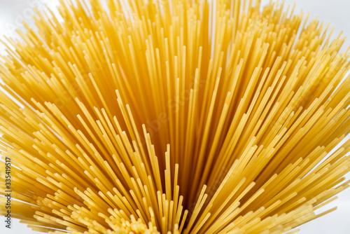 Abstract shot of dried spaghetti pasta