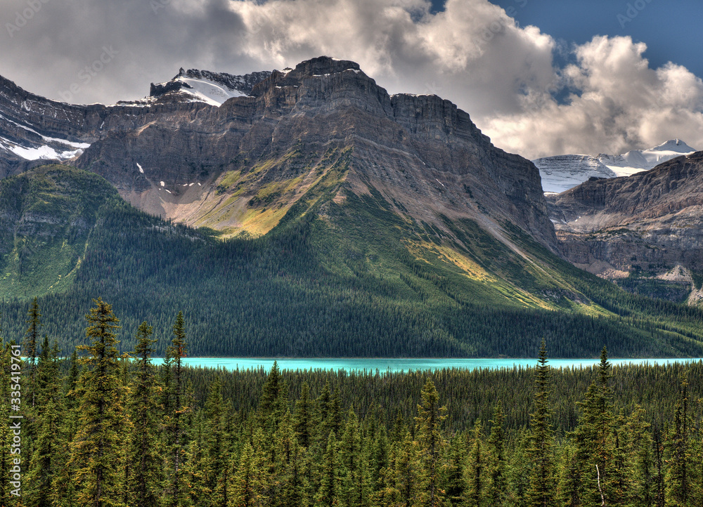 Overwhelming View To The Hector Lake At The Icefield Parkway Banff National Park