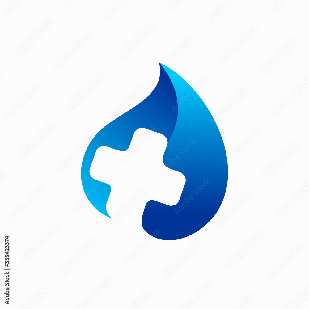 droplets logo icon, hospital logo design
