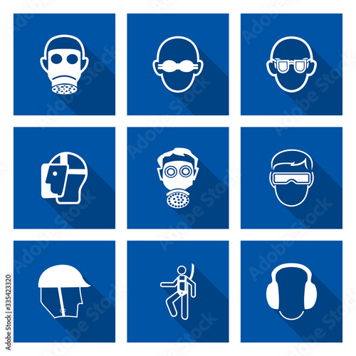 Required Personal Protective Equipment (PPE) Symbol,Safety Icon