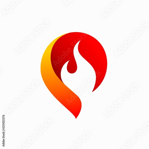 fire vector illustration, letter P logo design