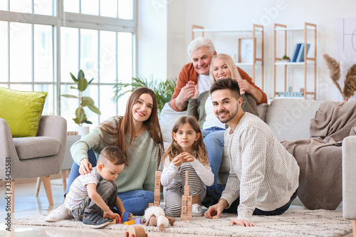 Big family spending time to...