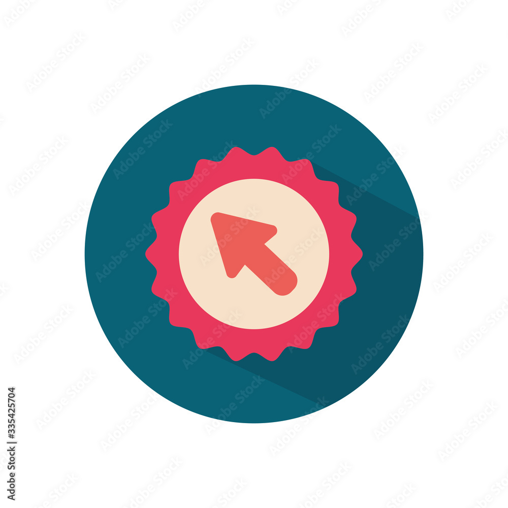 shopping online concept, seal with cursor icon, block style