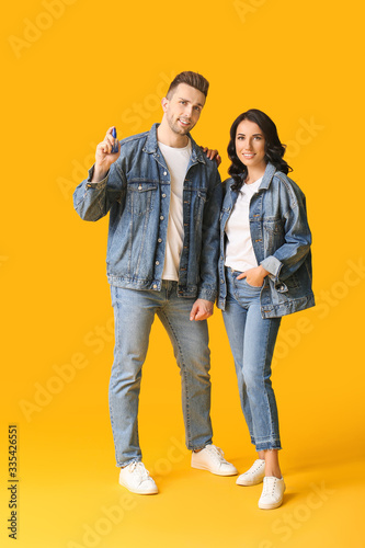 Stylish young couple with p...