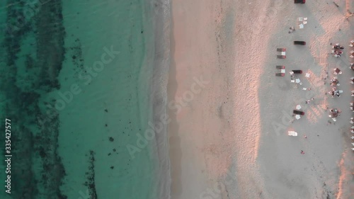 Aerial view beach coast of San Carlos New Guaymas in Mexico