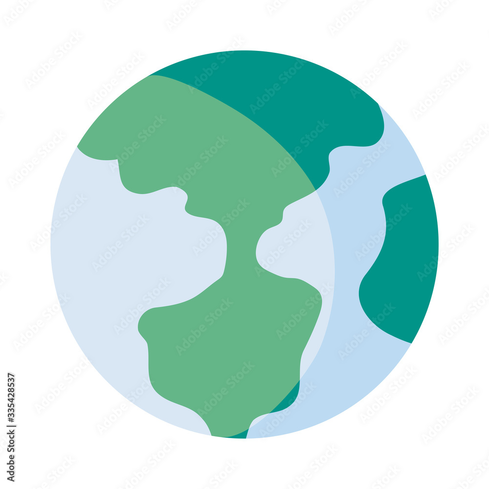 planet earth on white background