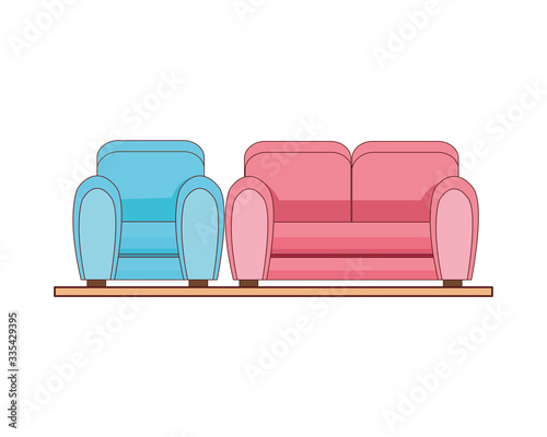 sofas livingroom forniture isolated icons