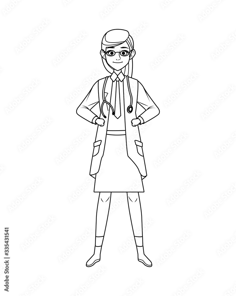 female doctor avatar character icon female doctor avatar character icon