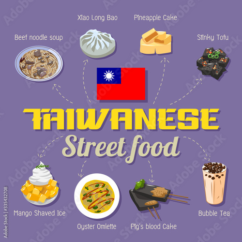 Taiwanese food vector set collection graphic design