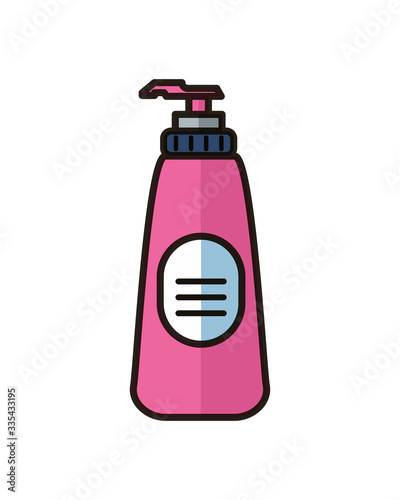 disinfectant plastic bottle product with push dispenser flat style