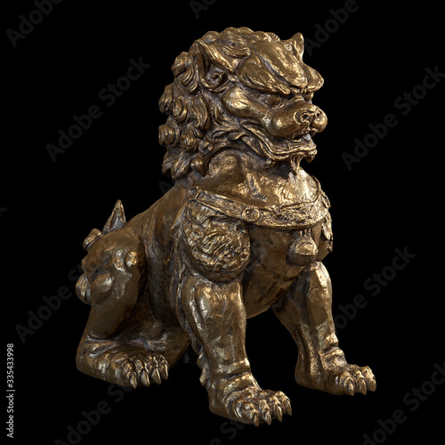 Chinese lion guardian sculpture