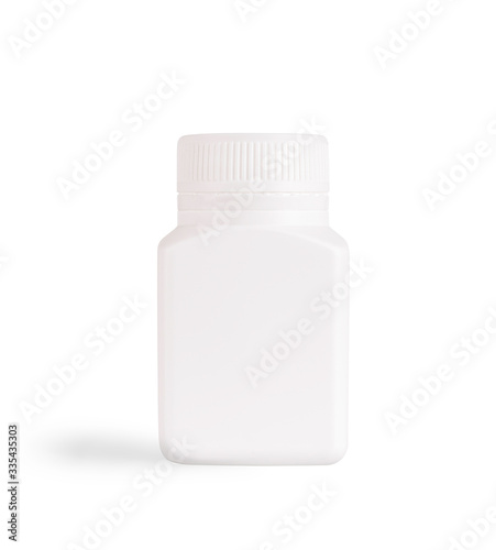 white medicine bottle isolated