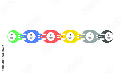 Infographic. Vector Infographic design template with icons and 6 numbers options or steps. Can be used for process diagram, presentations, workflow layout, banner, flow chart, info graph.