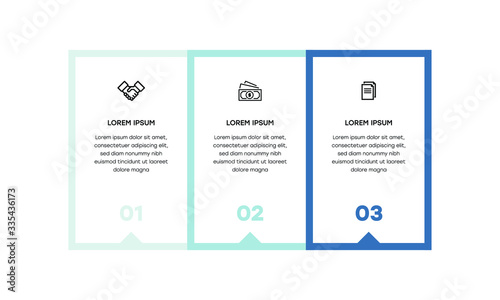 Infographic. Vector Infographic design template with icons and 3 numbers options or steps. Can be used for process diagram, presentations, workflow layout, banner, flow chart, info graph.