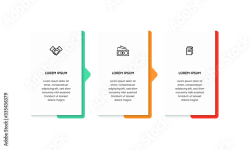 Infographic. Vector Infographic design template with icons and 3 numbers options or steps. Can be used for process diagram, presentations, workflow layout, banner, flow chart, info graph.