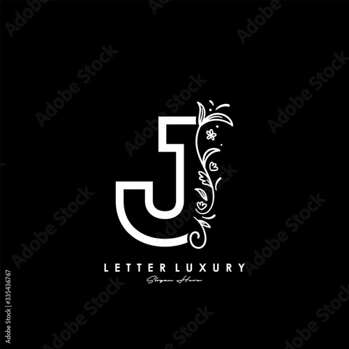 initial logo J letter luxury flourishes ornament logo template