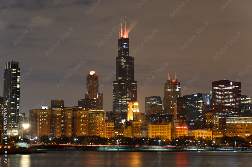 Obraz premium Chicago at night
